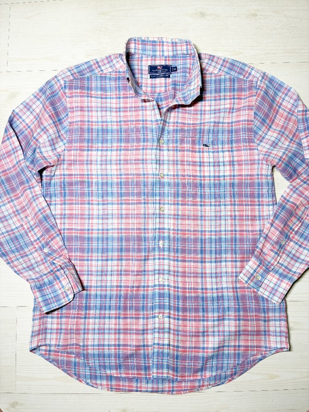 Vineyard Vines Men's Size M Tucker Shirt Classic Fit 100% Cotton Plaid LS